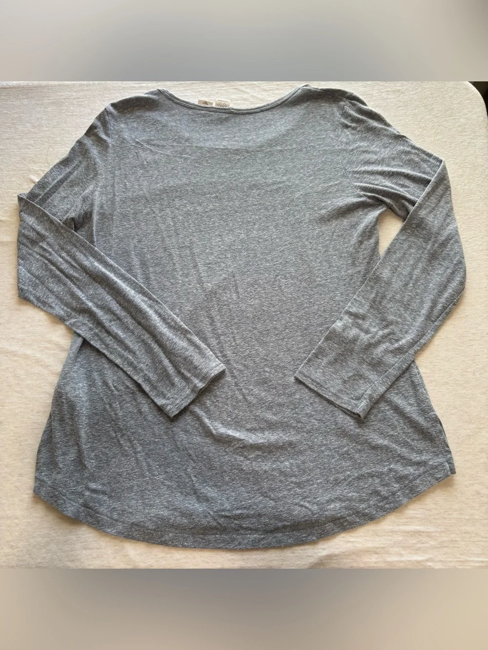 Artisan NY Heathered Blue Gray Scoop Neck Long Sleeve Tee Size L